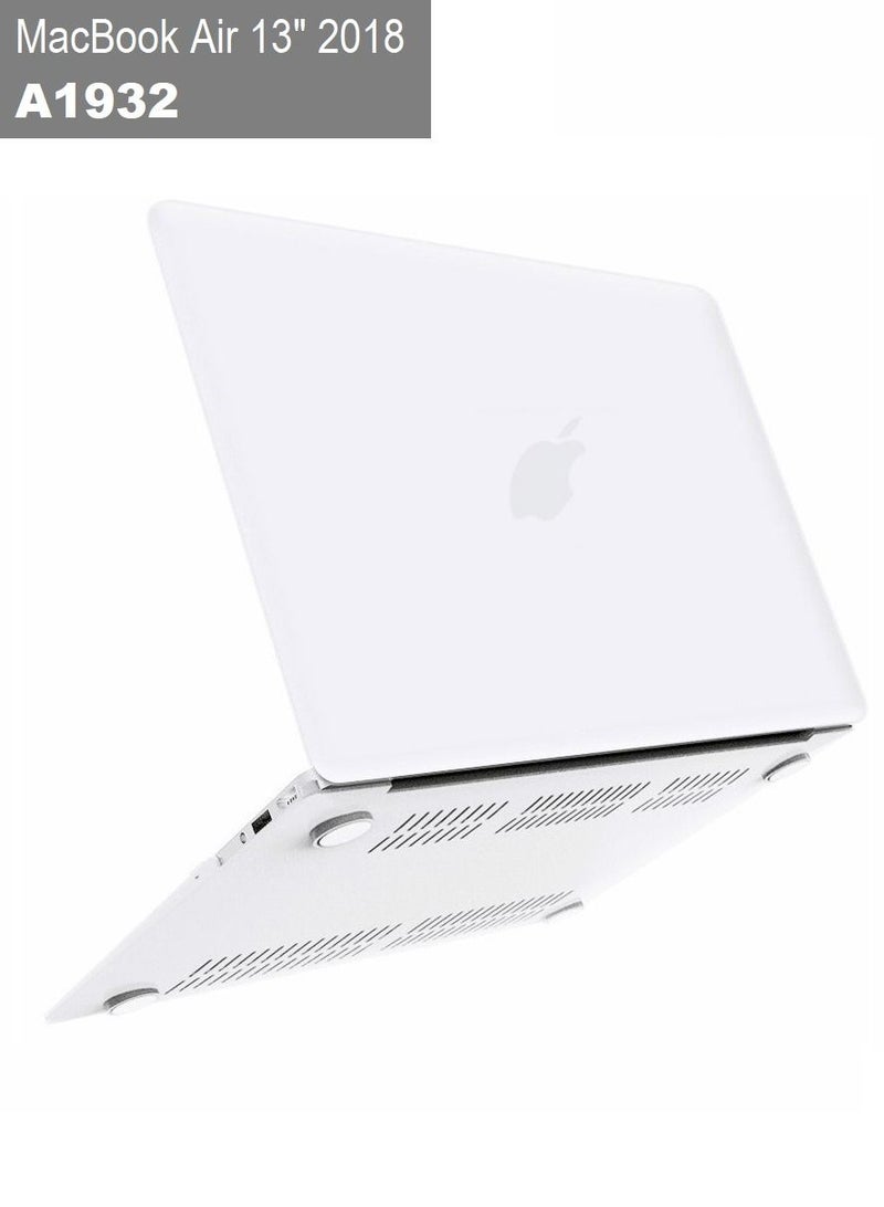 CATANES MacBook Air 13-inch Model A1932 (2018) Protective Case Hard Shell Laptop Cover Front and Back Sleeve Case White - Image 1