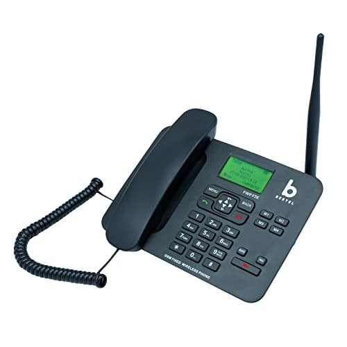 Beetel F2K GSM Fixed Cordless Landline Phone,LCD Display,Supports Quad Band,Dual Sim,Hotline with Keypad Lock,Alarm,Calculator,Calendar,Low Battery Alert,Two-Way Speaker,4 Direct Memory Keys (Black) - Image 2