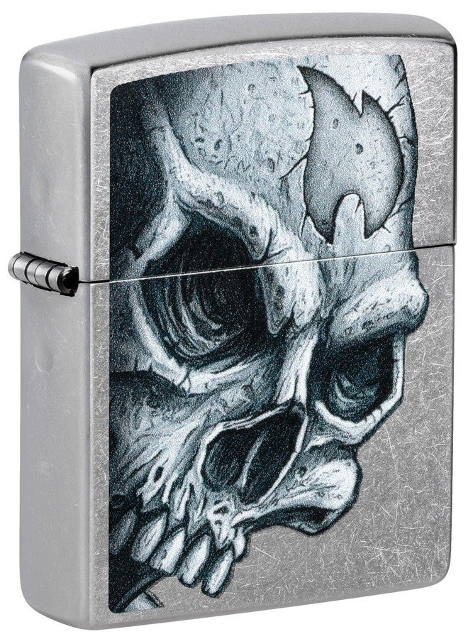 Zippo Skull and Flame Windproof Lighter – Fiery Skull Color Image Design on Matte Finish, Refillable, (BIS Certified) - Image 1