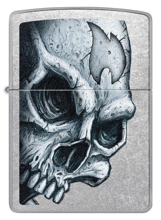 Zippo Skull and Flame Windproof Lighter – Fiery Skull Color Image Design on Matte Finish, Refillable, (BIS Certified) - Image 2