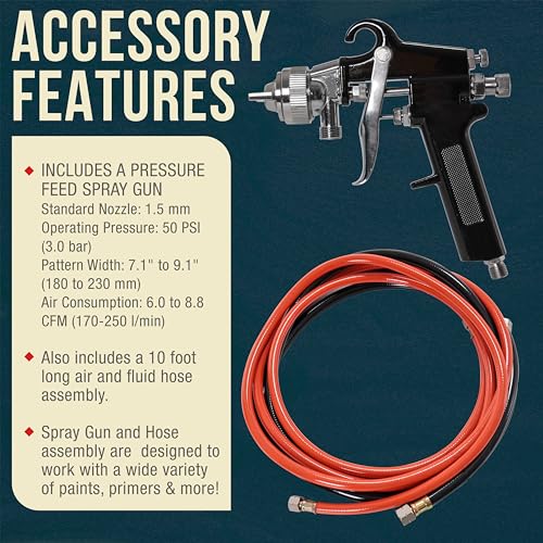 TCP Global 2 Quart Heavy Duty Steel Pressure Pot Paint Tank with Screw on Lid, Regulator, Pressure Gauge, Spray Gun & Hoses for Casting, Painting & Autobody Work Medium Volume - Image 4