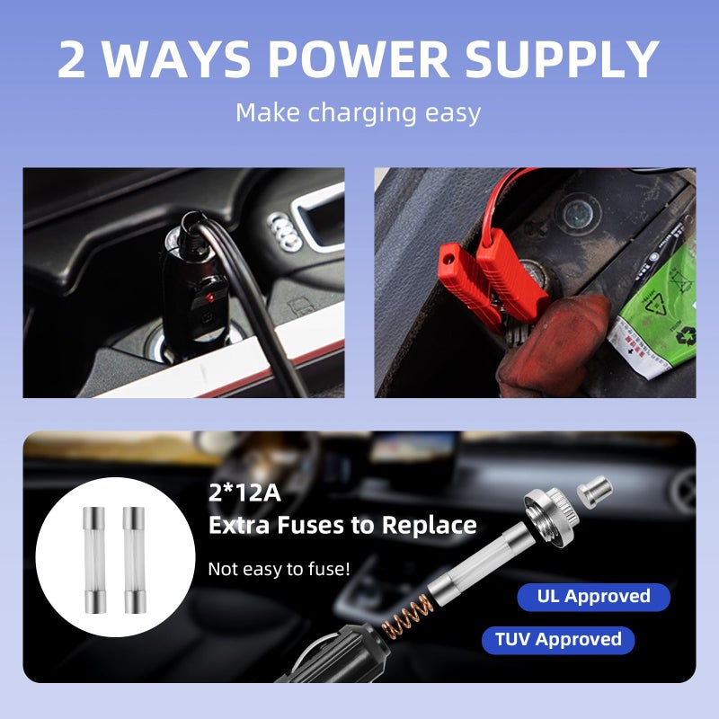 BENYAN Electric Car Jack kit 5 Ton 12V Electric Floor Jack Lift for Vehicle, Electric Hydraulic Jack Auto Repair Tool Set with Built-in Inflator and Impact Wrench for SUV Sedan Truck Tire Change - Image 5