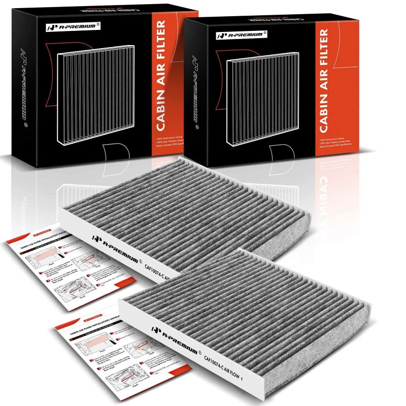 A-Premium 2 Pack Cabin Air Filter with Activated Carbon Compatible with Lexus Models - GS200T, GS350, GS450H, IS200T, IS250, IS300, IS350, IS500, RC200T, RC300, RC350, GS F - Image 1