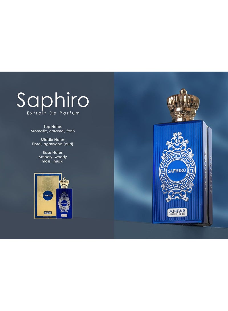 Anfar Saphiro Extrait de Parfum for Men – 60 ml | Luxurious Oriental Fragrance with Caramel and Amber Notes - Image 3