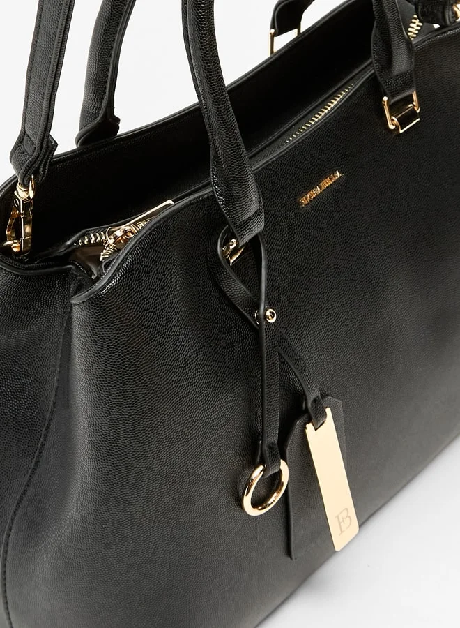Flora Bella By Shoexpress Solid Tote Bag with Double Handle and Zip Closure