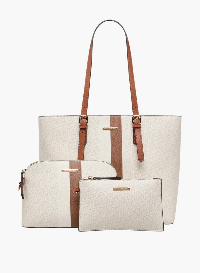Celeste 3-Piece Monogram Print Bag Set