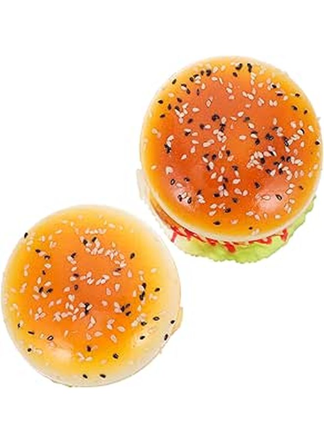 Realistic Soft PU Hamburger Maker Props Display Decorations 2 Piece Set - Image 1