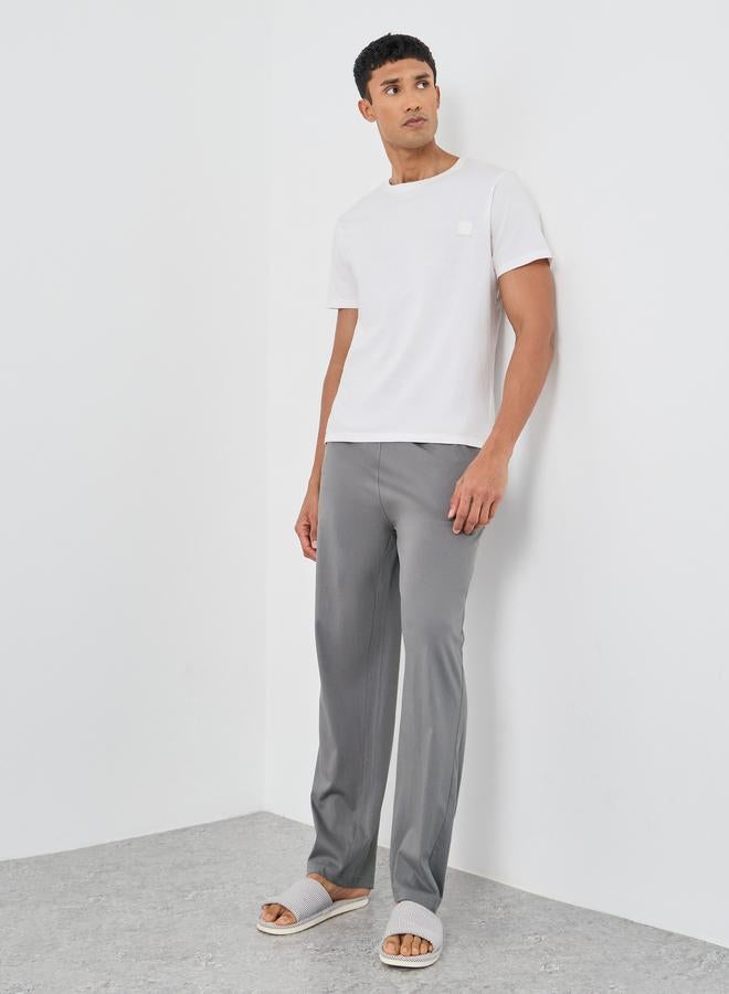 Styli Knitted Open Hem Pyjamas with Logo Print - Image 2