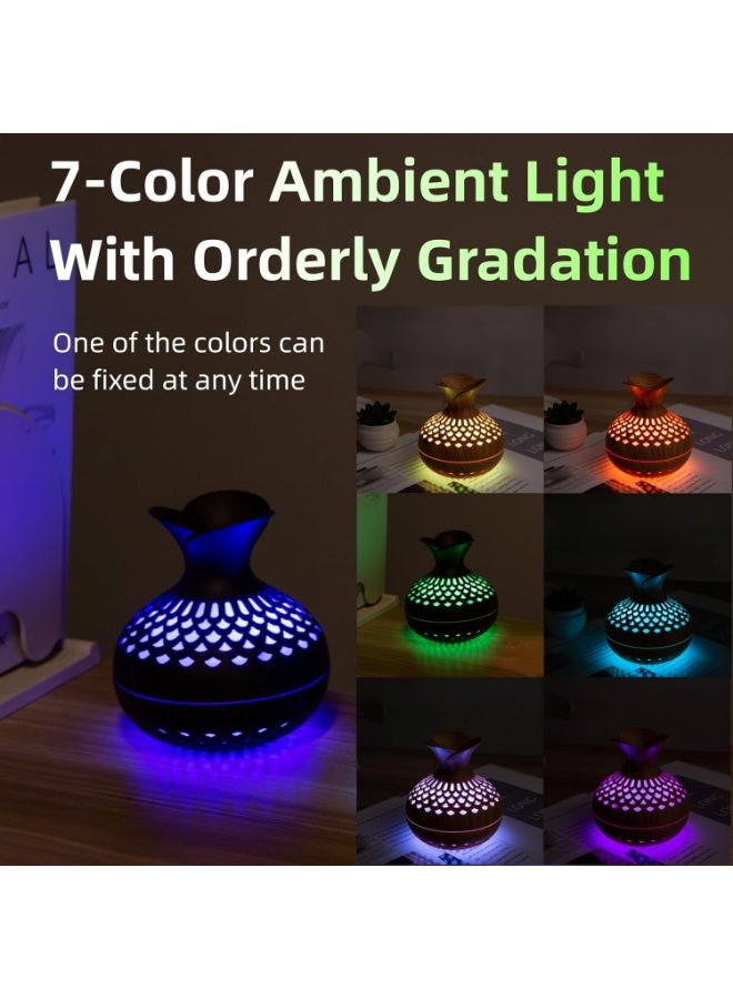 صن سباير مرطب صغير ملون ورائع، مرطب على شكل زهرة، مرطب شخصي USB للسيارة والمكتب وغرفة النوم وغيرها. وضعان للرذاذ، 7 ألوان، فائق الهدوء (خشب فاتح) - Image 5