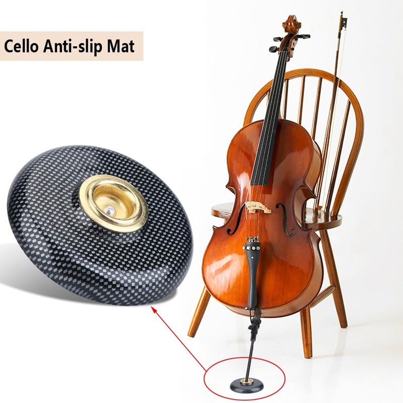 Cello Mat Cello Pad Antideslizante Cello Endpin Stopper Holder Soporte Cello Hole Plastic + Metal Holder Floor Protector Violoncello Instrument(Black) Floor Rest For Instruments black hole cello rock - Image 2