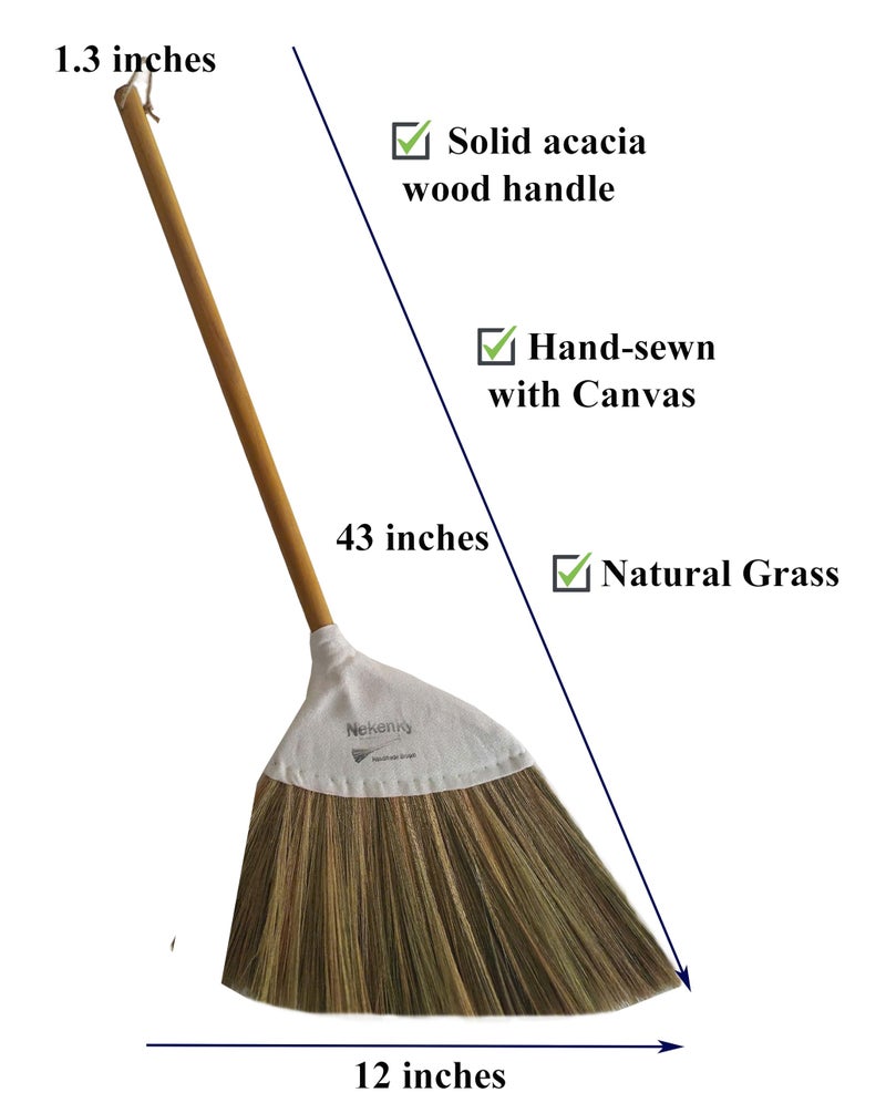 NeKenKy Traditional Vietnamese Handmade Broom, Durable, Perfect for Home use or as a Unique Wedding Gift, 42 inches Long. - Image 2