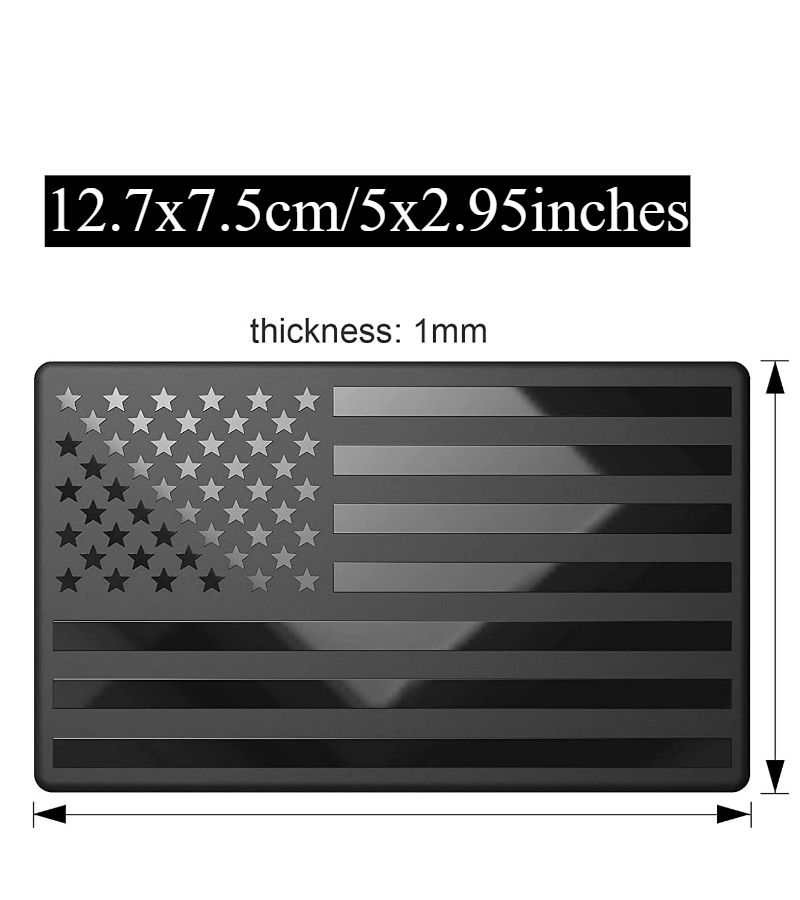 10pcs Aluminum Alloy American Flag Decals For Black Blue Color Car Truck Motorcycle SUV Vehicle Body Decoration - Image 2