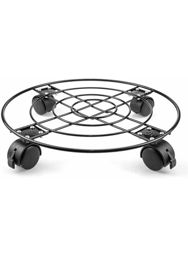 Fasmov 2 Pack 13 Inch Plant Caddy, Heavy Duty Iron Potted Plant Stand with Lockable Caster Wheels, Adjustable Size and 360-Degree Movable Wheels, Black - Image 2
