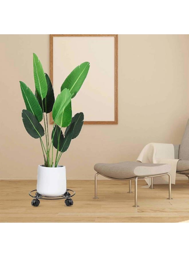 Fasmov 2 Pack 13 Inch Plant Caddy, Heavy Duty Iron Potted Plant Stand with Lockable Caster Wheels, Adjustable Size and 360-Degree Movable Wheels, Black - Image 5
