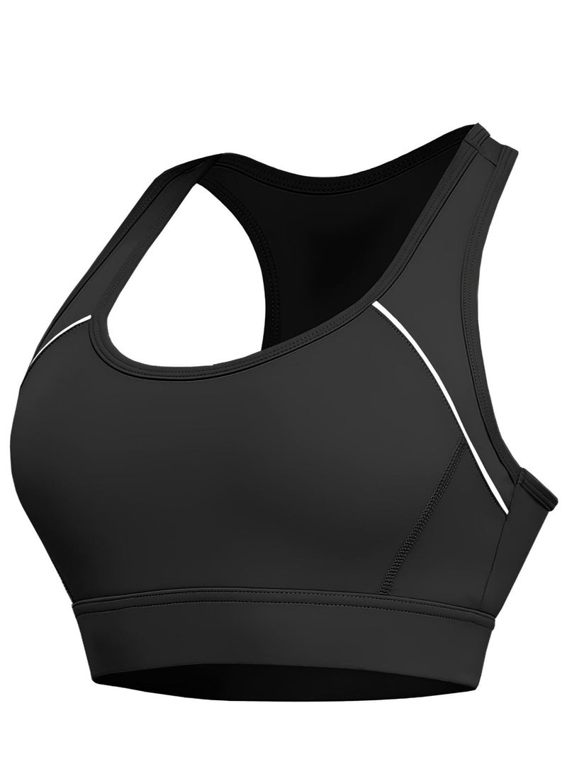 KASTWAVE Sports Bras for Women High Support, Post Surgery Bra, Women's Sports Bras, Everyday Comfy Sleeping Bras, Comfortable Bras for Women, for Workout Fitness, Black L - Image 1