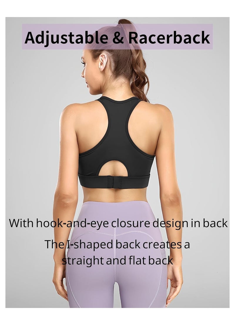 KASTWAVE Sports Bras for Women High Support, Post Surgery Bra, Women's Sports Bras, Everyday Comfy Sleeping Bras, Comfortable Bras for Women, for Workout Fitness, Black L - Image 3