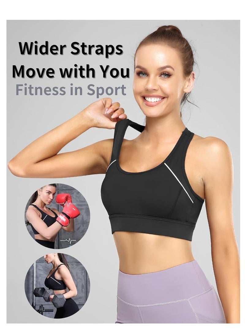 KASTWAVE Sports Bras for Women High Support, Post Surgery Bra, Women's Sports Bras, Everyday Comfy Sleeping Bras, Comfortable Bras for Women, for Workout Fitness, Black L - Image 4