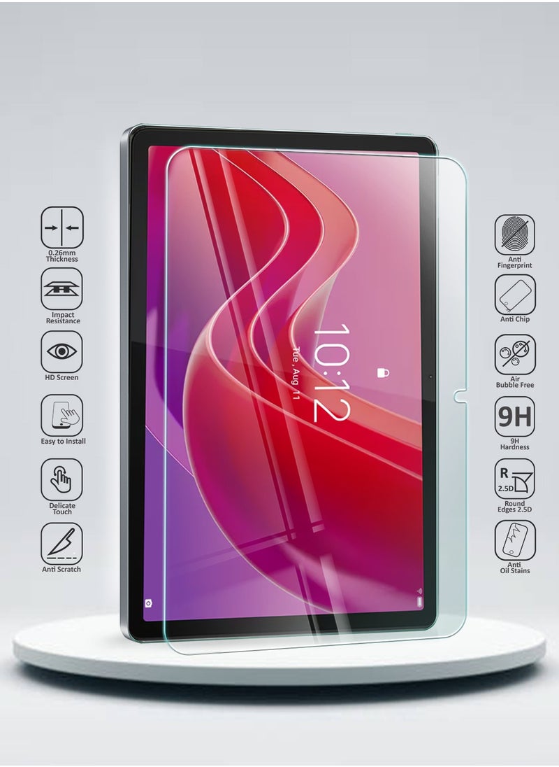 Wtech - Lenovo Tab K11 4G 2024 (10.95 Inch) Premium Series Curved Edges Full Cover Tempered Glass Screen Protector (TSGPCN) - Clear - Image 1