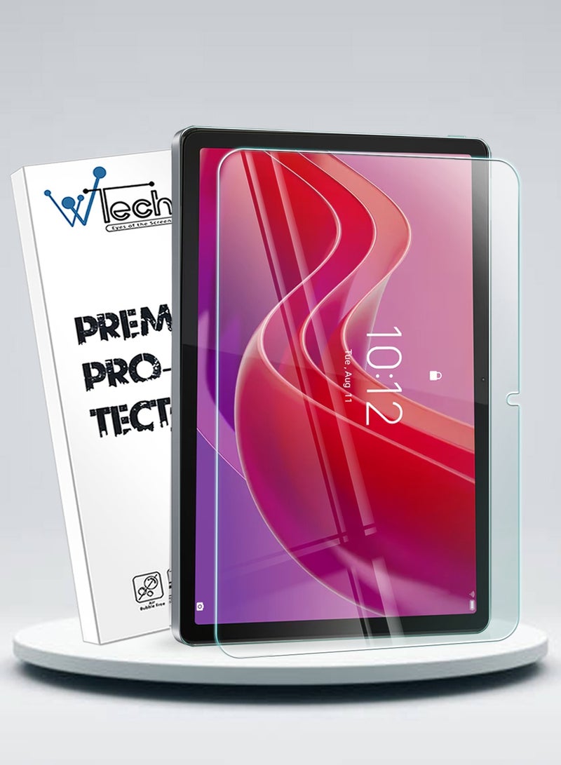 Wtech Lenovo Tab K11 4G 2024 (10.95 Inch) Premium Series Curved Edges Full Cover Tempered Glass Screen Protector (TSGPCN) - Clear - Image 1