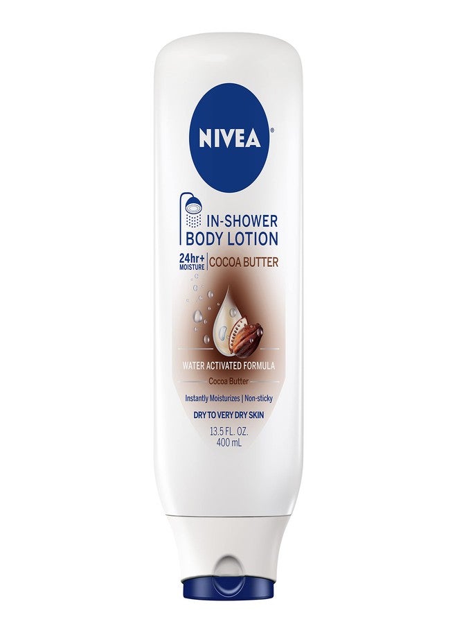 NIVEA Cocoa Butter In Shower Lotion, Body Lotion for Dry Skin, 13.5 Fl Oz Bottle - Image 1