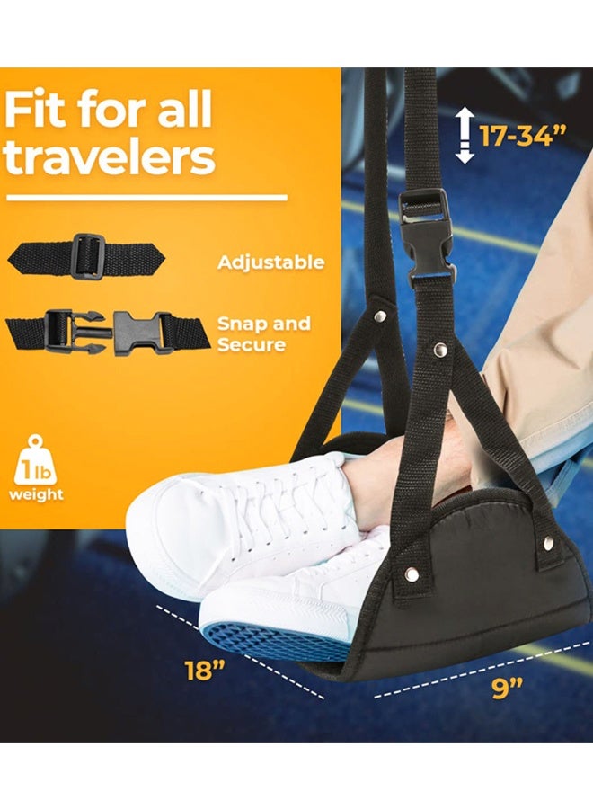 Travel Essentials for Women Men,Foot Hammock for Plane Travel,Adjustable Foot Rest Sling, Airplane Gadgets Travel Essentials for Long Time Flight - Image 2