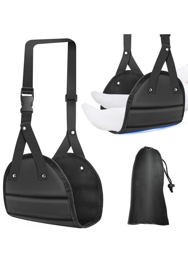 Travel Essentials for Women Men,Foot Hammock for Plane Travel,Adjustable Foot Rest Sling, Airplane Gadgets Travel Essentials for Long Time Flight - Image 1