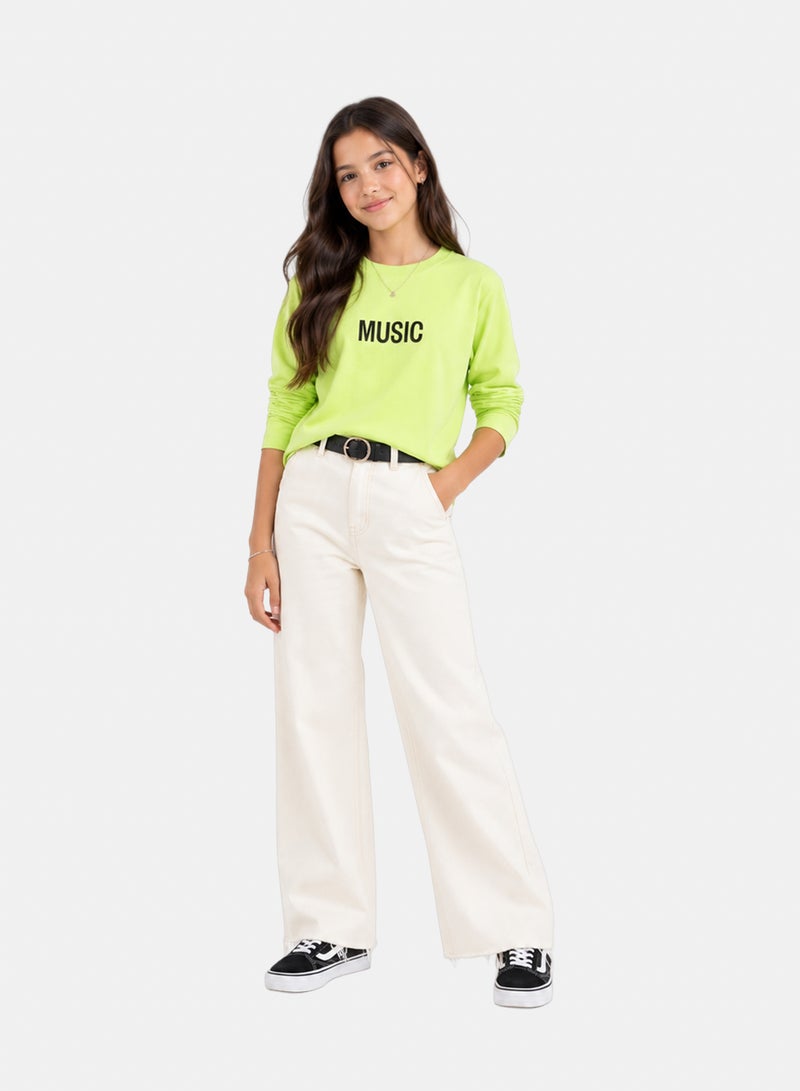 Andora Cotton Printed T-Shirt - Light Green - Image 1