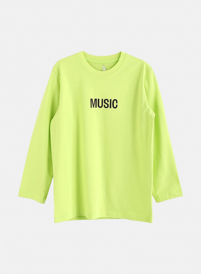 Andora Cotton Printed T-Shirt - Light Green - Image 2