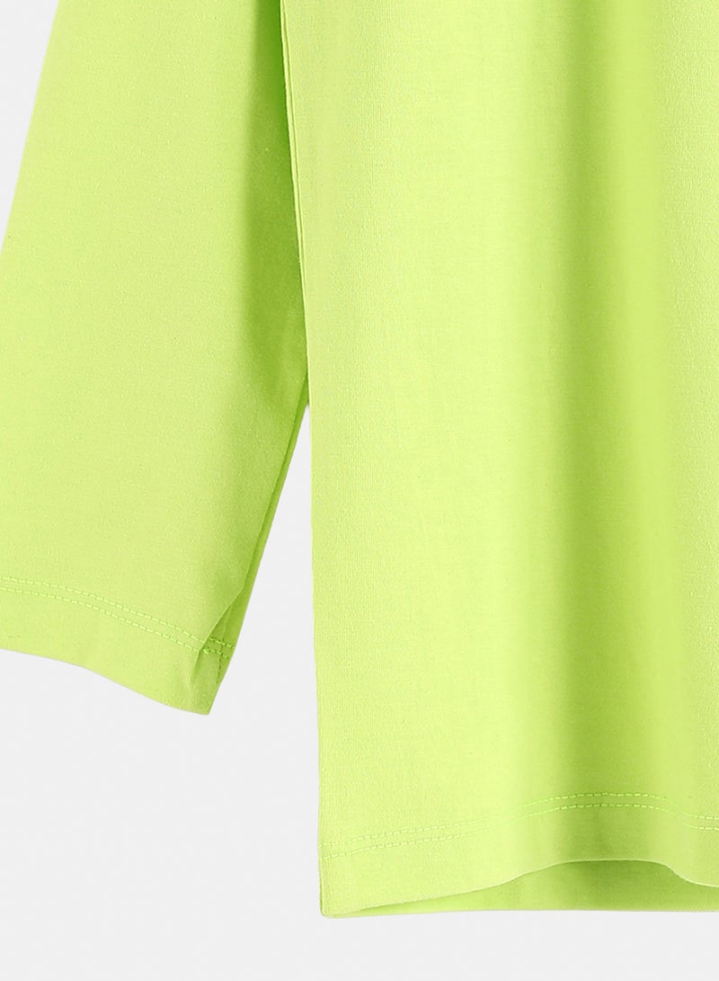Andora Cotton Printed T-Shirt - Light Green - Image 5