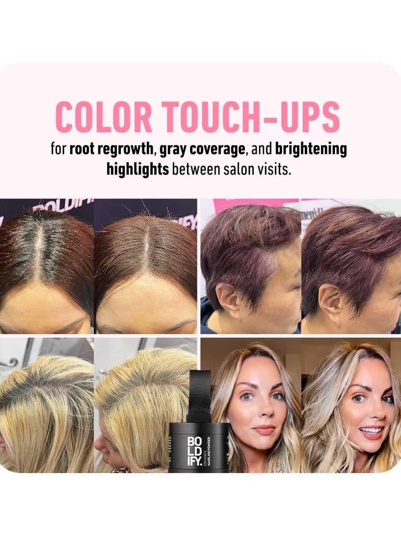 Boldify - Hairline Powder (Dark Brown) + Hair Fiber (Dark Brown): Boldify bundle that Instantly Conceals Hair Loss Hair Powder for Thinning Hair, Root Cover Up - Image 1