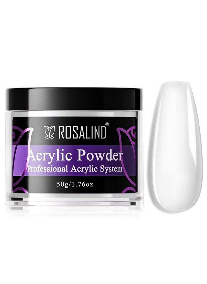 Rosalind Clear Acrylic Nail Powder 50G1.76Oz Acrylic Clear Powder For Nail Acrylic Extension Professional Crystal Polymer Clear Nail Powder Acrylic Nail Caving Dry Naturally No Nail Lamp Needed  - Image 1