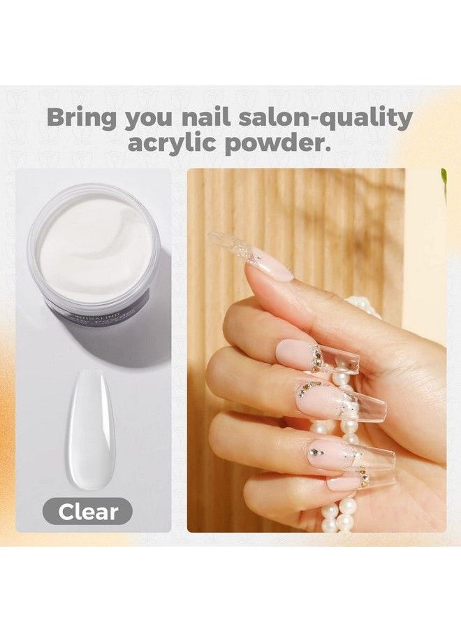Rosalind Clear Acrylic Nail Powder 50G1.76Oz Acrylic Clear Powder For Nail Acrylic Extension Professional Crystal Polymer Clear Nail Powder Acrylic Nail Caving Dry Naturally No Nail Lamp Needed  - Image 3