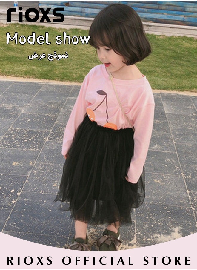 RIOXS - Little Girls Tutu Skirt A-Line Layered Tulle Princess Dresses Dance Wear Clothes For Girls - Image 1