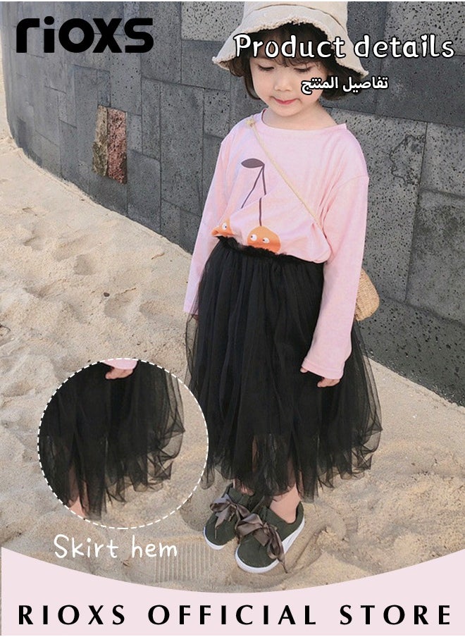 RIOXS - Little Girls Tutu Skirt A-Line Layered Tulle Princess Dresses Dance Wear Clothes For Girls - Image 1