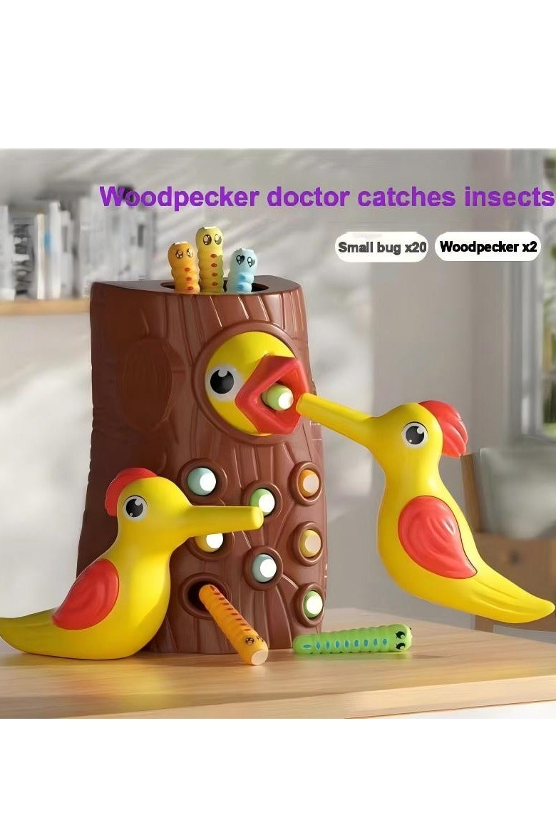 Bird-catching worm and feed worm toys magnetic desktop toys plastic novelty concentration training baby educational toys - Image 2