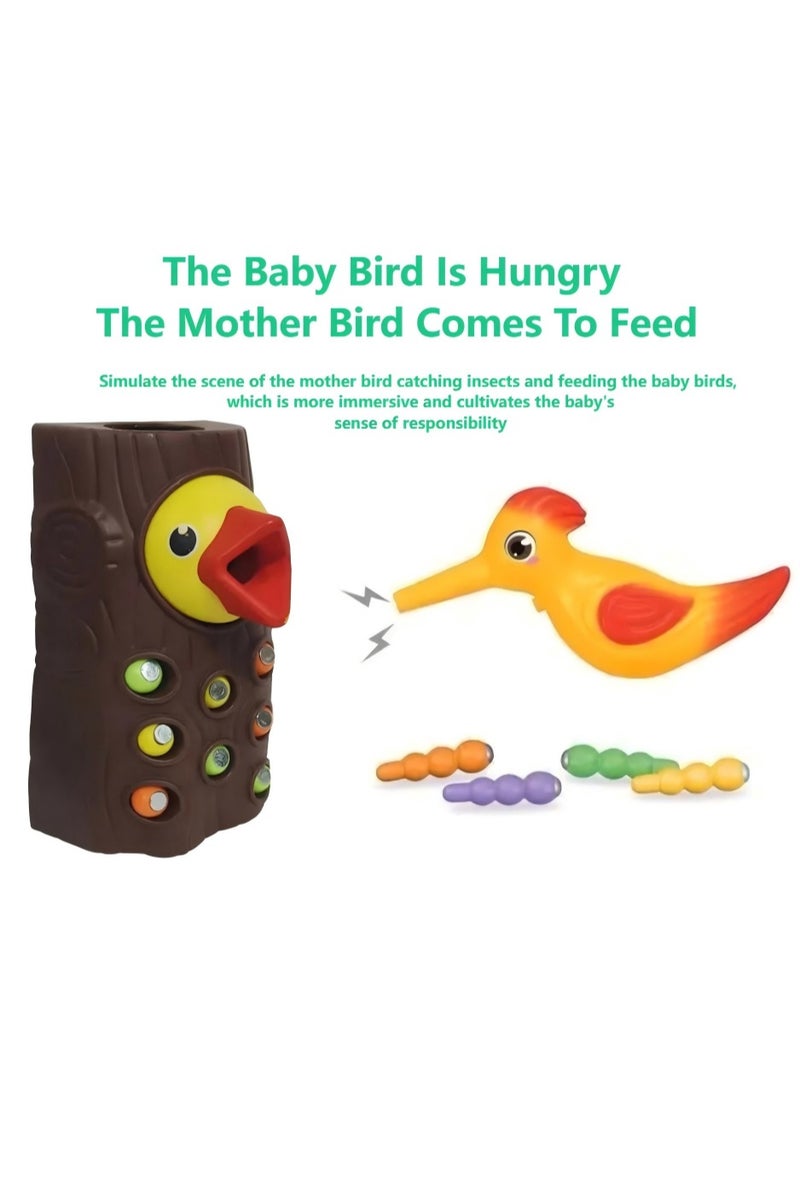 Bird-catching worm and feed worm toys magnetic desktop toys plastic novelty concentration training baby educational toys - Image 3