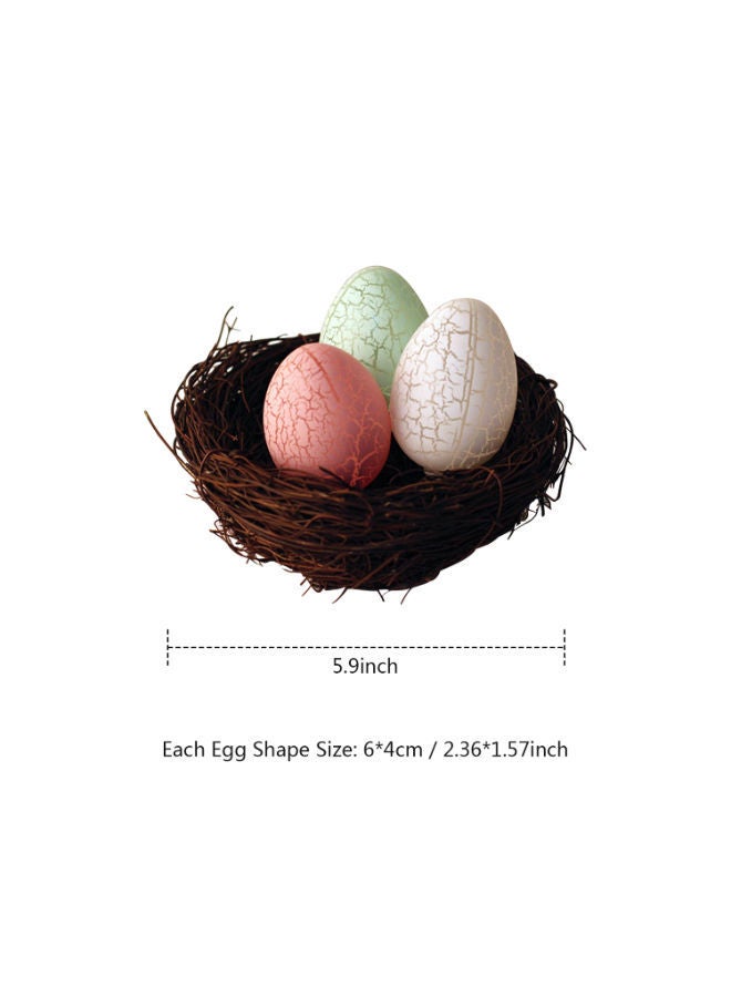NIBEMINENT Egg Shaped With Rattan Nest Battery Operated Flashing Fairy LED Light Multicolour 15 x 5 15centimeter - Image 3