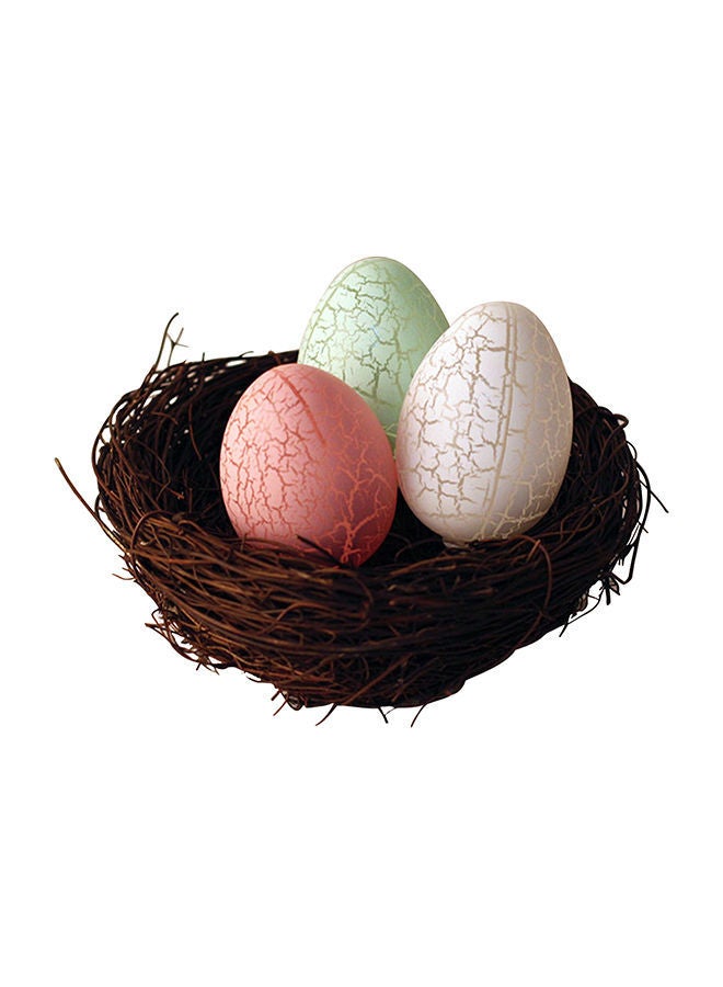 NIBEMINENT Egg Shaped With Rattan Nest Battery Operated Flashing Fairy LED Light Multicolour 15 x 5 15centimeter - Image 1