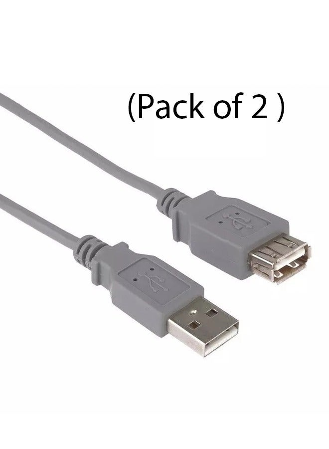 Taimi USB to Extansion Cable Male to Female 8m-Grey (Pack of 2)