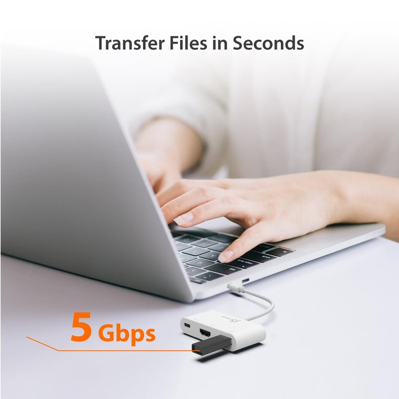 j5 create محول متعدد بمنفذ Type-C مع موصل طاقة - Image 4