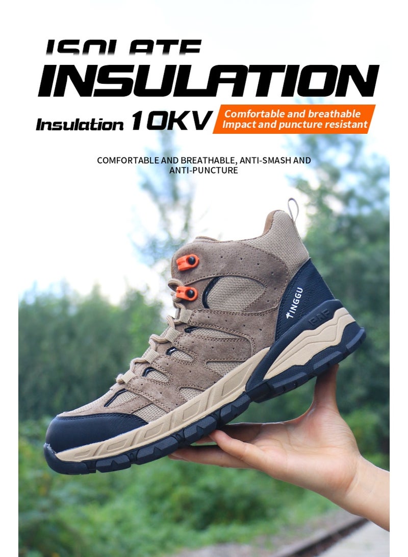 أحذية رجالية ذات أصابع فولاذية وخفيفة الوزن وآمنة ومريحة ومقاومة للثقب وأحذية عمل غير قابلة للتدمير وأحذية رياضية أنيقة. - Image 1