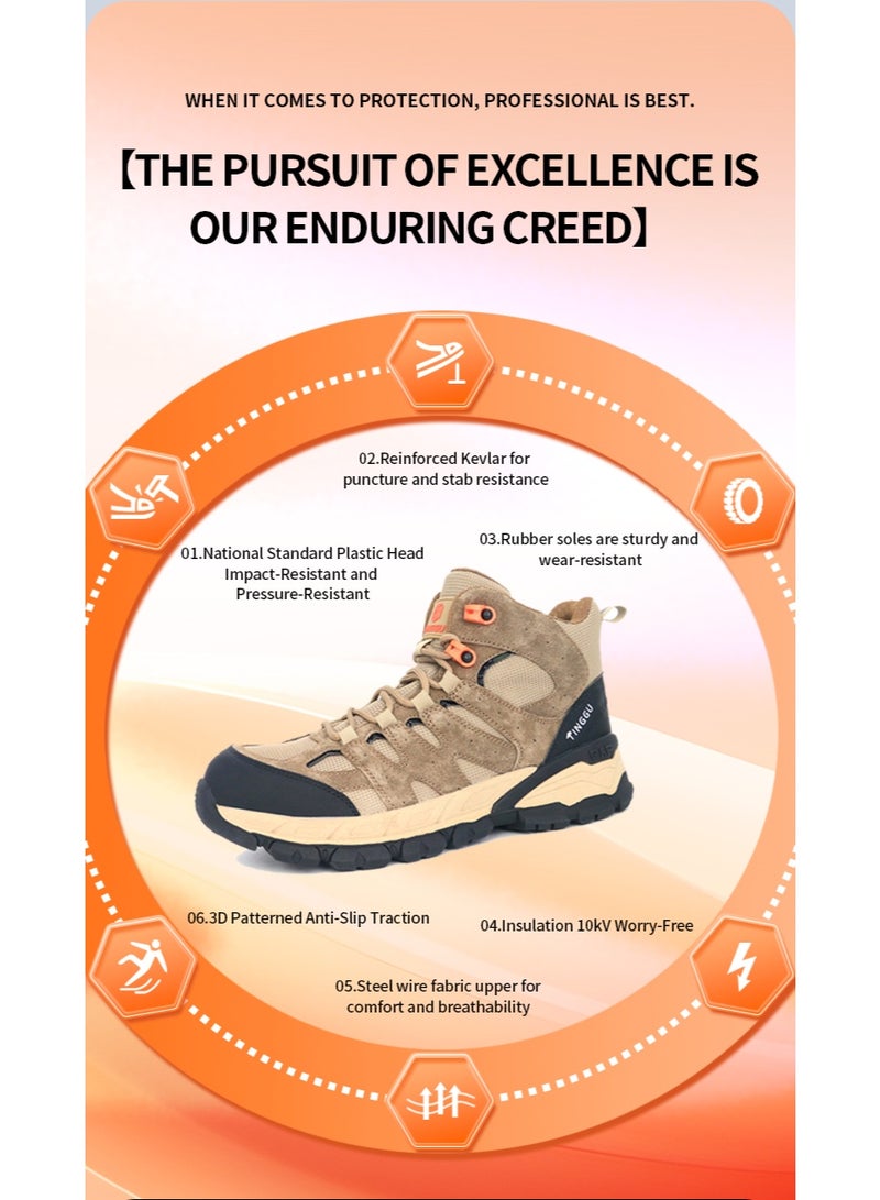 أحذية رجالية ذات أصابع فولاذية وخفيفة الوزن وآمنة ومريحة ومقاومة للثقب وأحذية عمل غير قابلة للتدمير وأحذية رياضية أنيقة. - Image 5