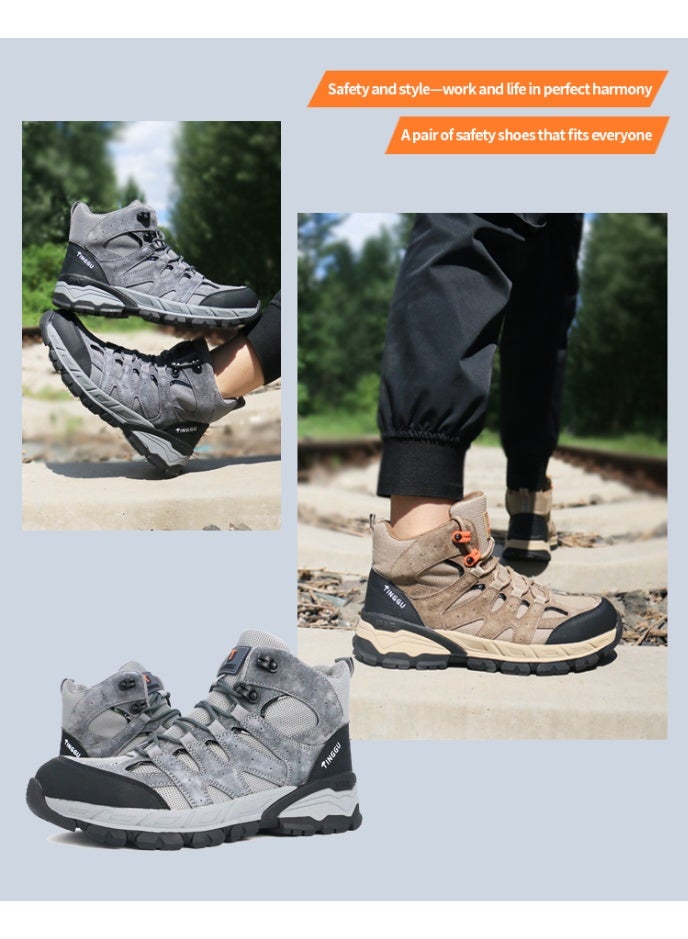 أحذية رجالية ذات أصابع فولاذية وخفيفة الوزن وآمنة ومريحة ومقاومة للثقب وأحذية عمل غير قابلة للتدمير وأحذية رياضية أنيقة. - Image 4
