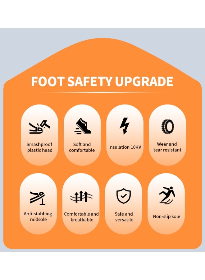 أحذية رجالية ذات أصابع فولاذية وخفيفة الوزن وآمنة ومريحة ومقاومة للثقب وأحذية عمل غير قابلة للتدمير وأحذية رياضية أنيقة. - Image 2