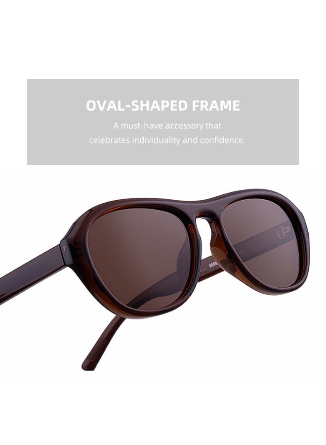Women's European Style Polarized Sunglasses, Oversized Round TR Frame, UV400 Protection - Image 1