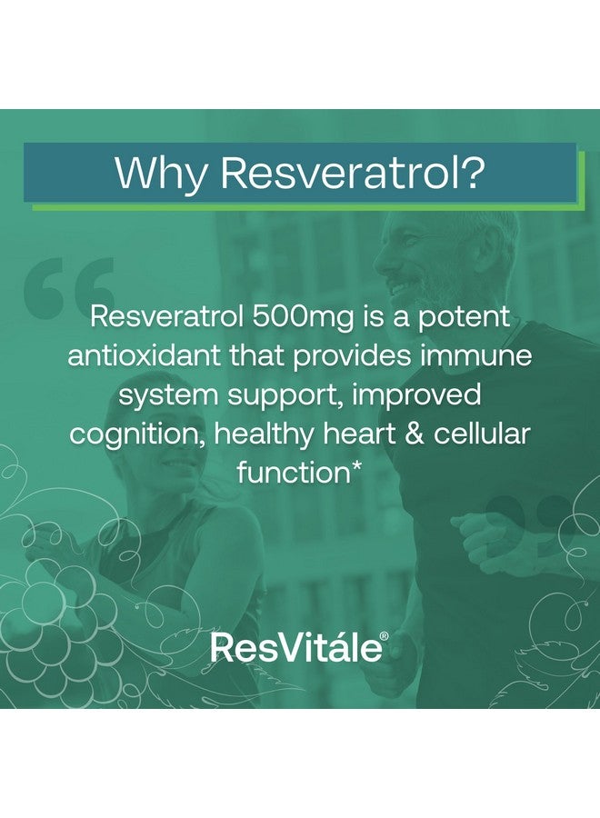 ResVitale Resveratrol 500 mg - Resveratrol Supplement for Men and Women - 60 Veggie Capsules - Image 4
