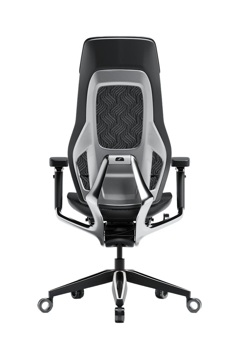 AFTERWORK AFTERWORK GX Black Super Ergonomic Gaming Chair - Genuine Leather, Adjustable Lumbar Support, 5D Paddle Arms, Seat Pan & Backrest Tilt Adjustments - Image 1