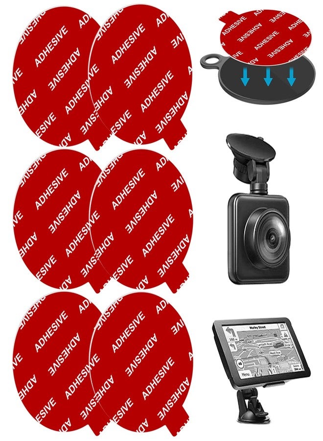 AZXYI Sticky Adhesive Replacement for Windshield Camera Holder, 6pcs 2.76"(70mm) VHB Circle Double-Sided Adhesive Tapes for Dashboard Suction Cup Mount, Mounting Disk Pads, Dash Cam/GPS/Sucker Holder - Image 1