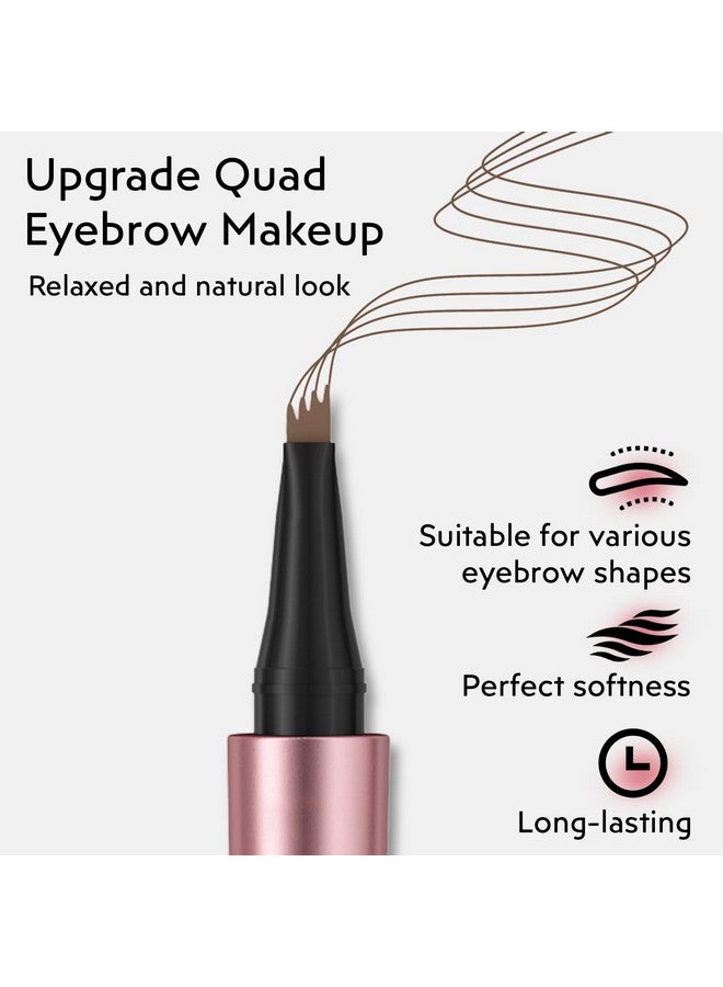 2Pcs Microblading Eyebrow Pen, Long-Lasting Waterproof Eyebrow Pencil With 4-Fork-Tip For 3D Realistic Brow, Easily Create Natural Hair-Like Brow Last All-Day, Eye Brow Pencils For Women -Gray