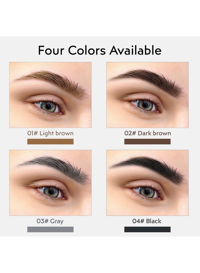 2Pcs Microblading Eyebrow Pen, Long-Lasting Waterproof Eyebrow Pencil With 4-Fork-Tip For 3D Realistic Brow, Easily Create Natural Hair-Like Brow Last All-Day, Eye Brow Pencils For Women -Gray